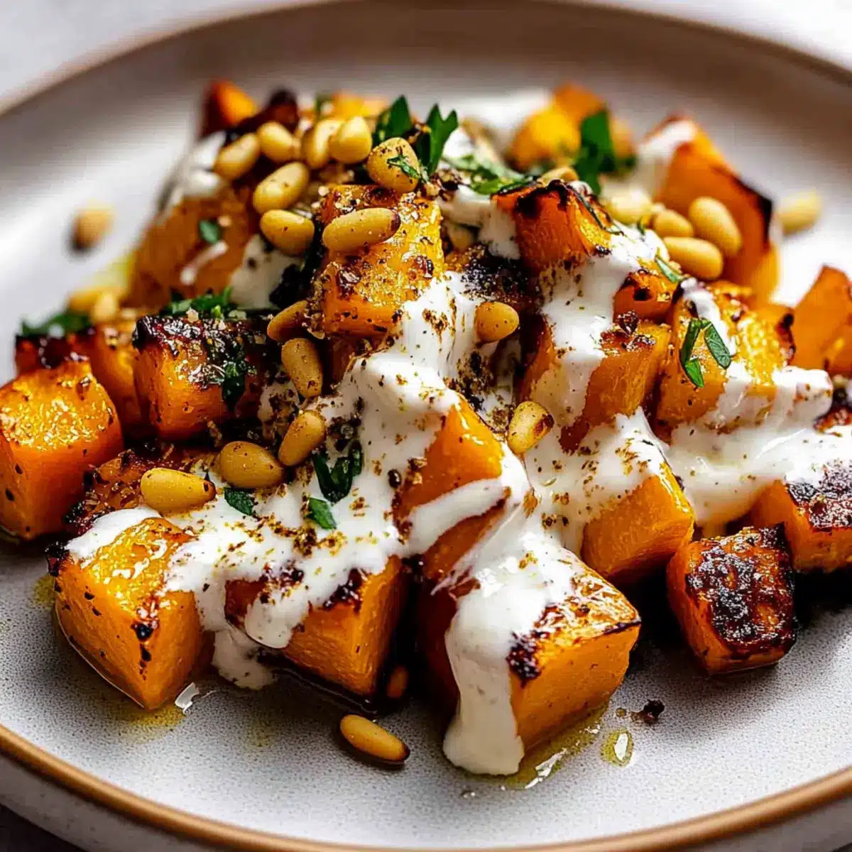 Roasted Pumpkin with Yogurt Sauce