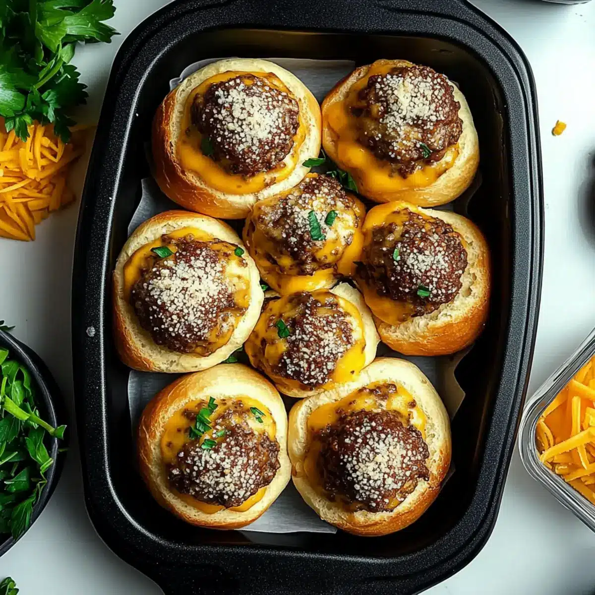 Garlic Parmesan Cheeseburger Bombs