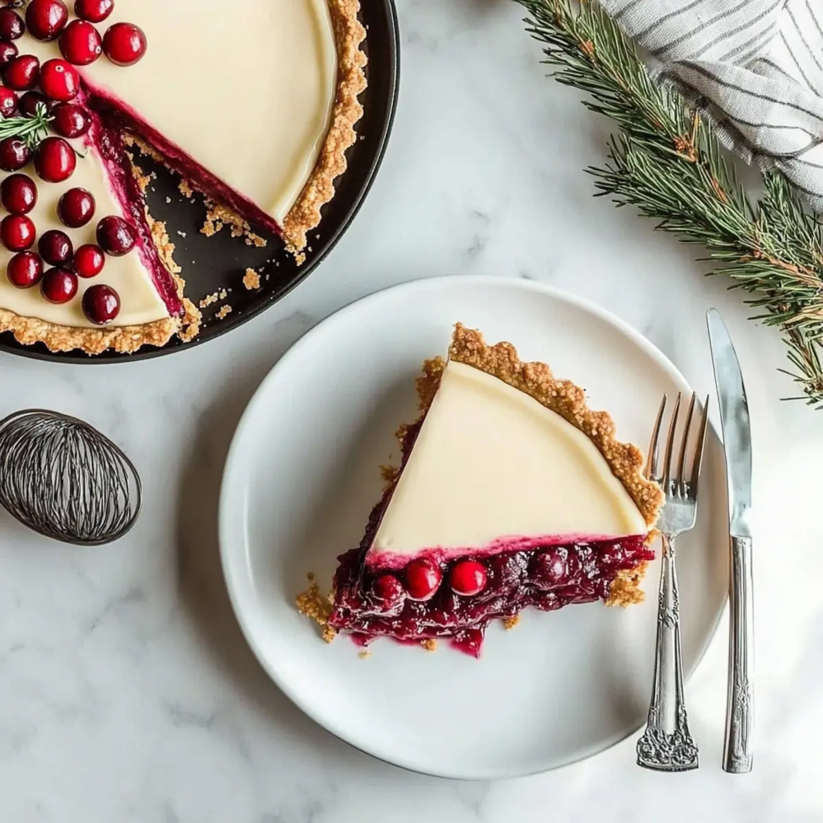 White chocolate cranberry tart