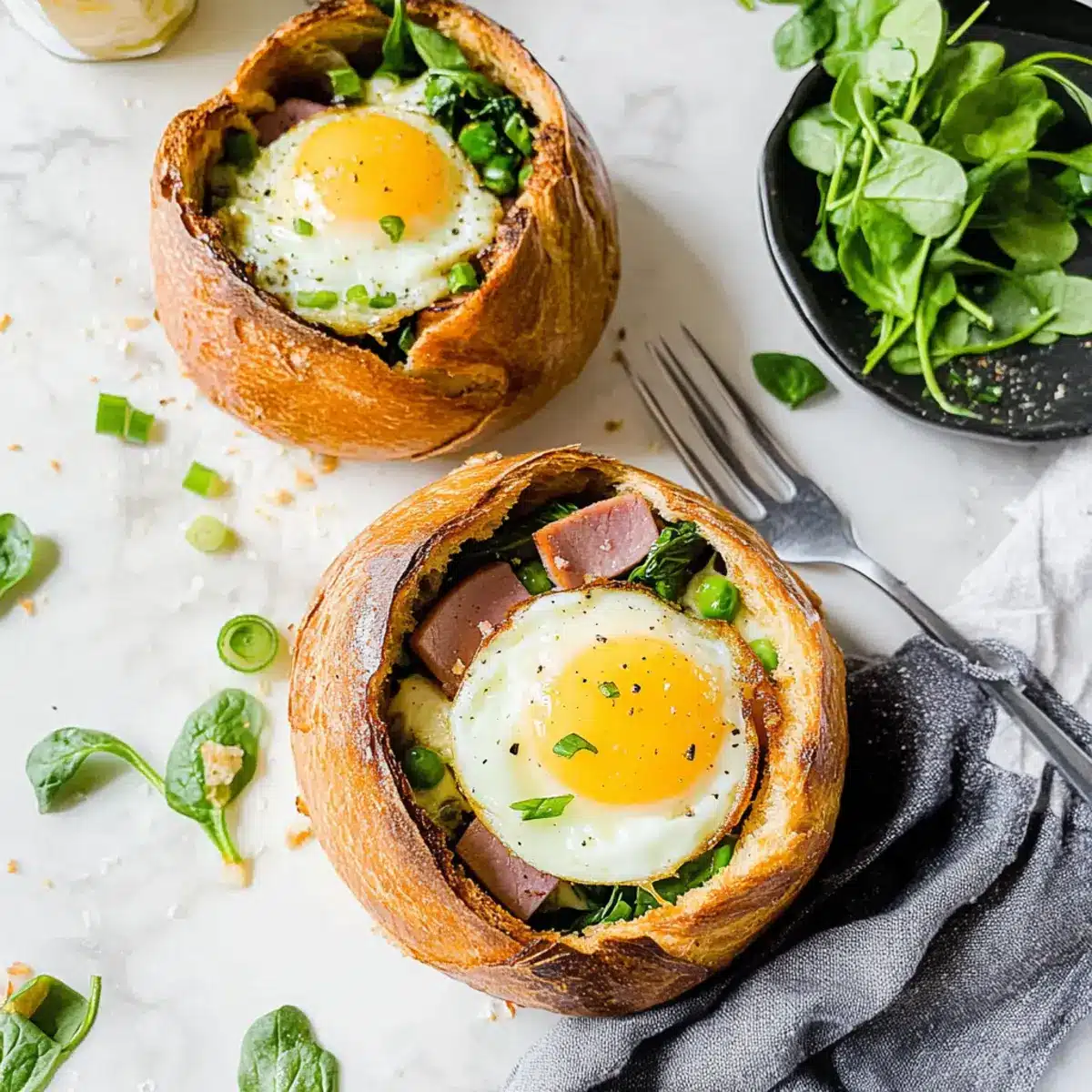Breakfast Egg Bread Bowls