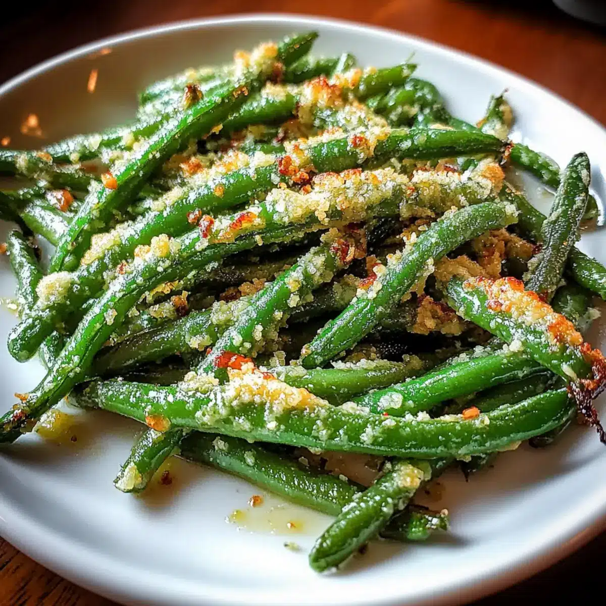 Crispy Garlic Parmesan Roasted Green Beans