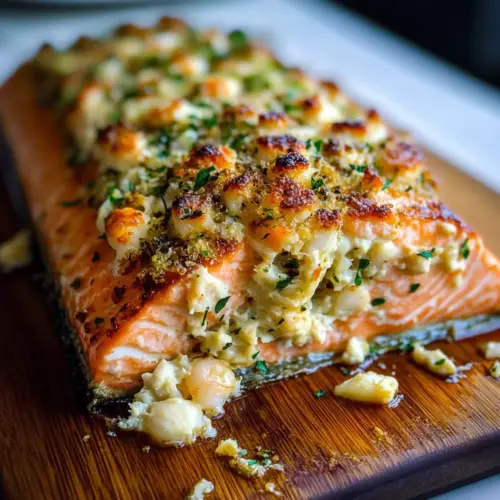 Crab and Shrimp Stuffed Salmon