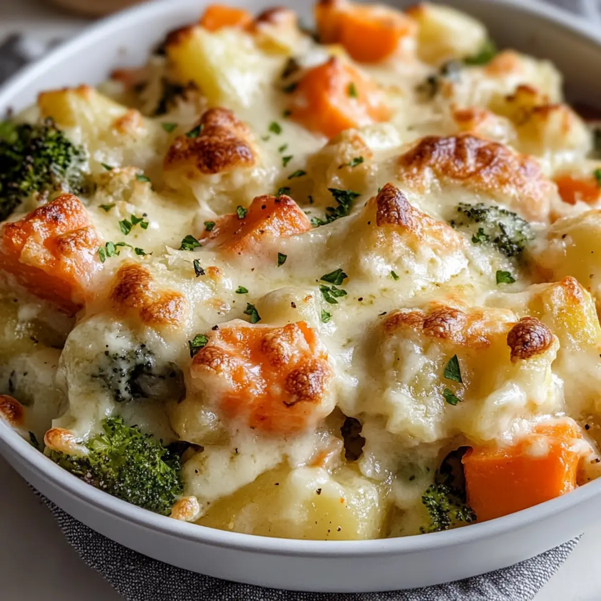 Rich & Creamy Winter Vegetable Bake