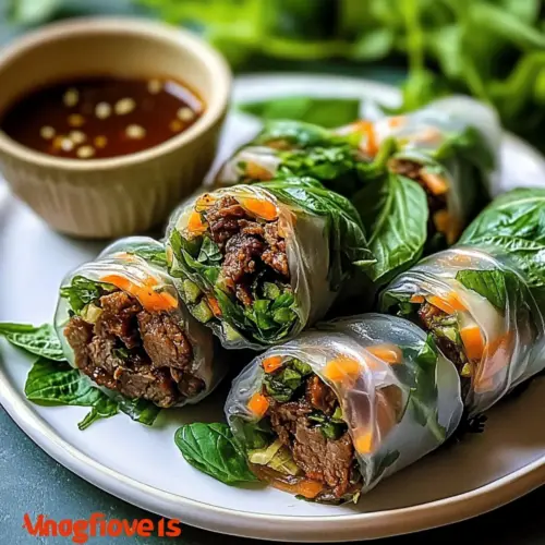 Thai Basil Beef Rolls