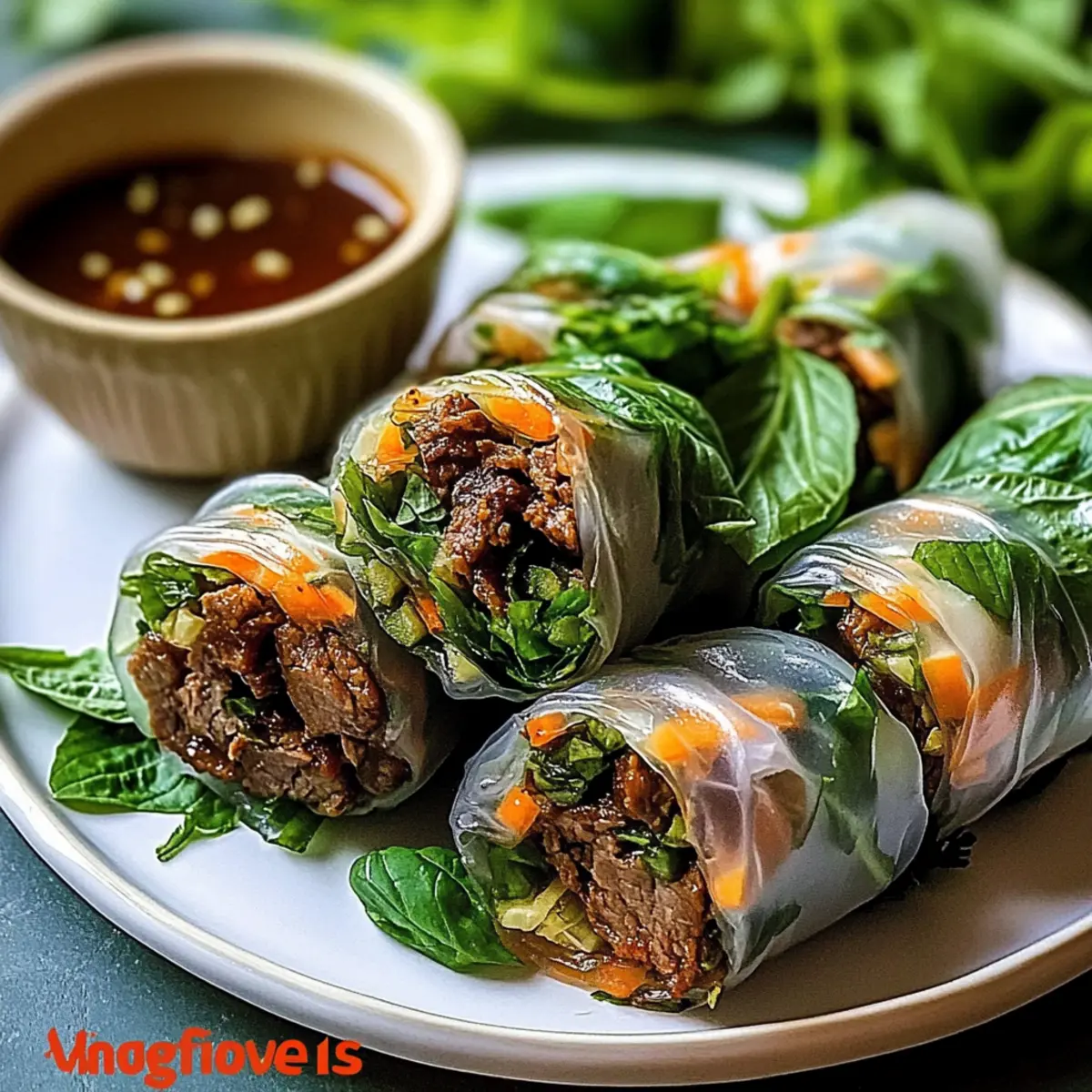 Thai Basil Beef Rolls