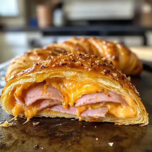 Spicy Buffalo Honey Mustard Ham and Cheese Croissant