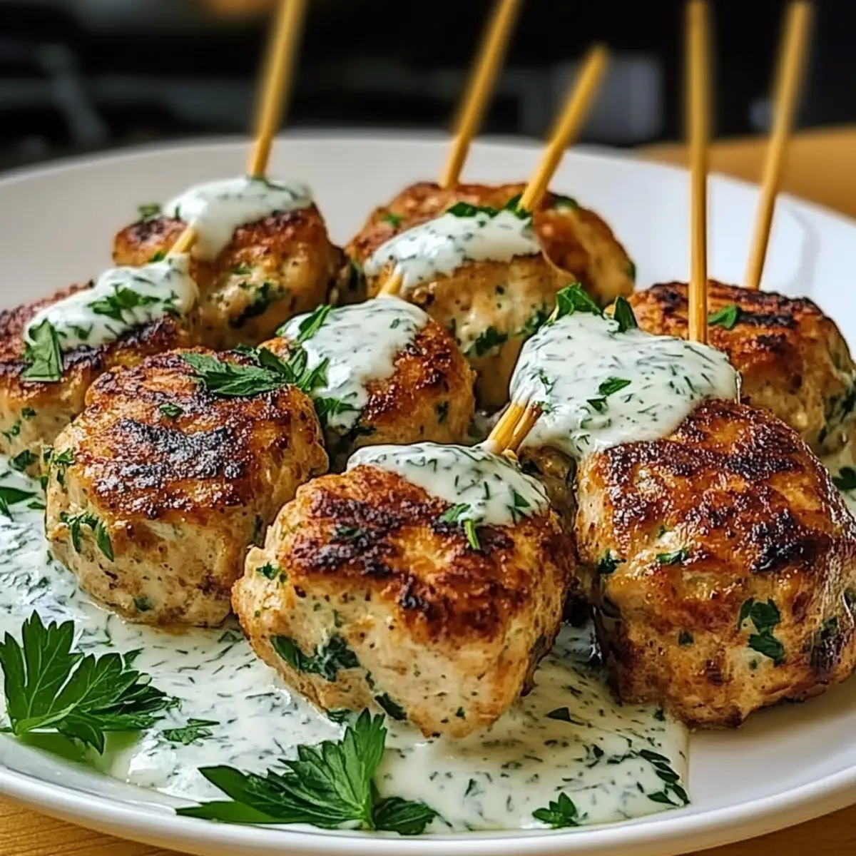 Chicken Kofta Garlic Yogurt Sauce