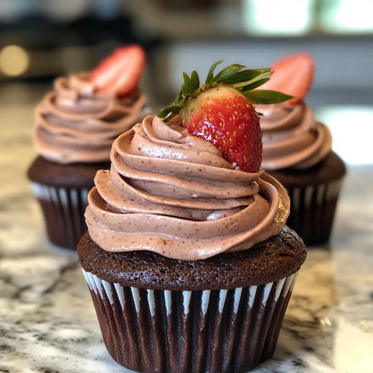 Chocolate Strawberry Cupcakes