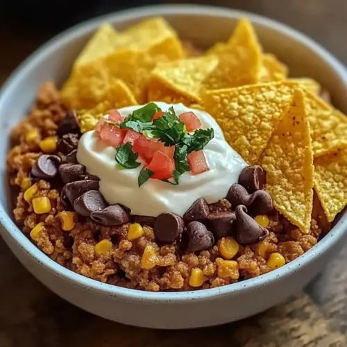 Taco Rice Bowl with Doritos